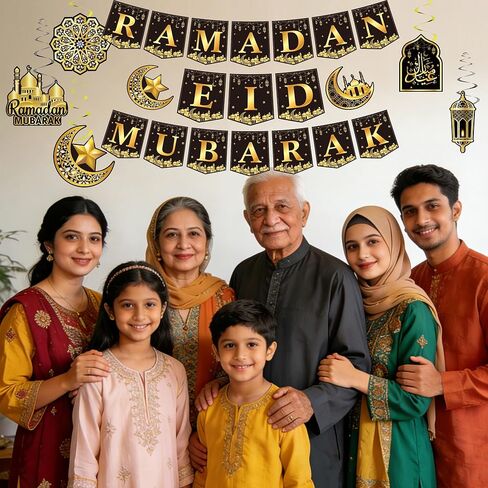 لافتة رمضان ودوامات معلقة ديكورات للمنزل رمضان مبارك ديكور عيد مبارك مسلم in Kuwait