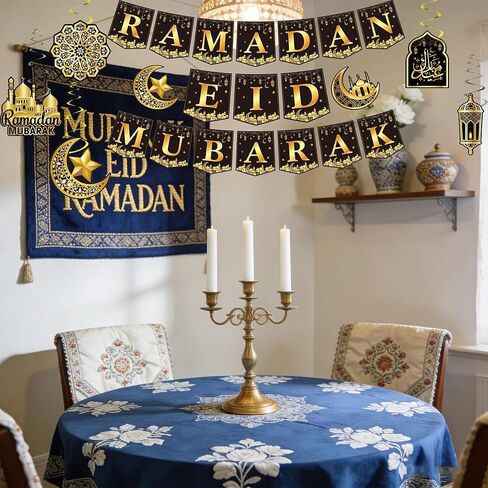 لافتة رمضان ودوامات معلقة ديكورات للمنزل رمضان مبارك ديكور عيد مبارك مسلم in Kuwait
