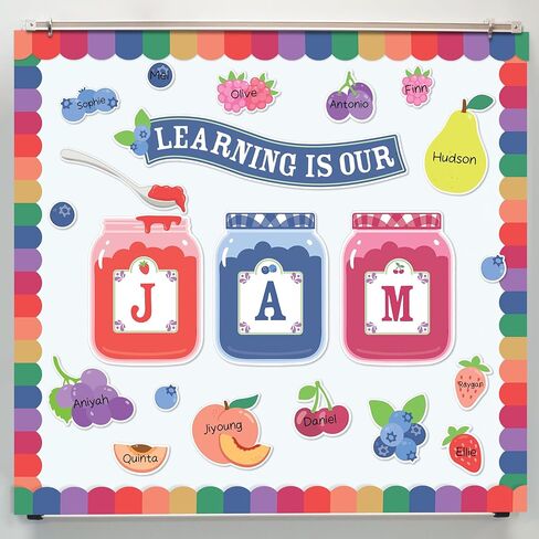 Carson Dellosa Learning Is Our Jam 47pc Bundle Bulletin Board Set, Colorful Cardstock Banner, Fruit Name Labels, Farmers Market Theme Decorations for Homeschool and Classroom Decor in Saudi Arabia