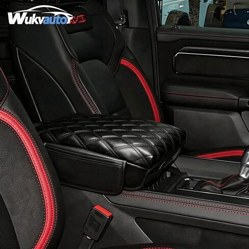 غطاء وحدة التحكم المركزية لـ 2019-2026 Ram 1500 غطاء وحدة التحكم المركزية 2026 RAM 1500 غطاء مسند الذراع وسادة وسادة لملحقات Ram 1500/2500/3500 من جلد البولي يوريثان in Saudi Arabia