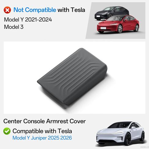 غطاء مسند ذراع وحدة التحكم المركزية لسيارة Tesla Model Y Juniper 2026 2025، أغطية مسند ذراع وحدة التحكم الوسطى TPE غير قابلة للانزلاق، وسادة حماية وسادة صندوق مسند الذراع، ملحقات داخلية لـ Tesla، أسود in Kuwait