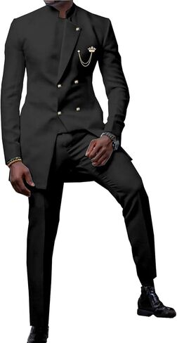 بدلة أفريقية للرجال أنيقة Dashiki Blazer Pants 2 قطعة مجموعة ملابس العمل ملابس الحفلات in Kuwait