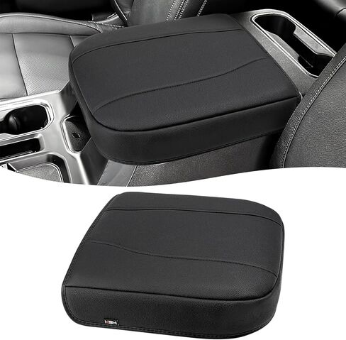 KBH Center Console Armrest Cover for GMC Sierra & Chevrolet Chevy Silverado 2019-2026, Yukon & Tahoe & Suburban 2021-2026, Bucket Seat, PU Leather Comfort Arm Rest Lid Cushion Pad, Gray in Saudi Arabia