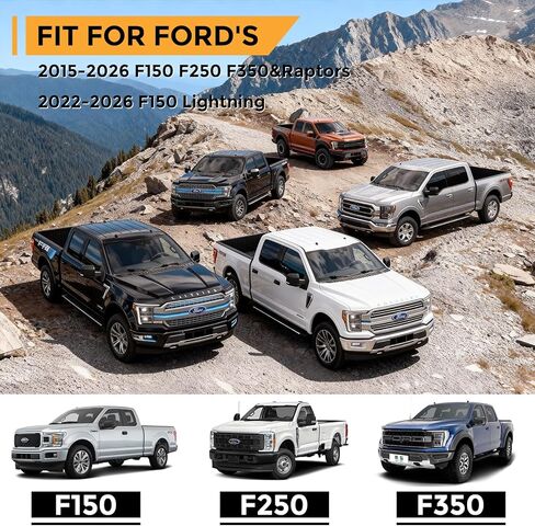 مرساة سرير الشاحنة الثقيلة من POLIWELL (4 عبوات) - أربطة فولاذية مجلفنة عالية القوة لسيارة Ford F-150 F-250 F-350 & Raptor 2015-2026، مرابط شحن مضادة للصدأ، ملاءمة مباشرة من صانع المعدات الأصلية وسهولة التركيب in Kuwait