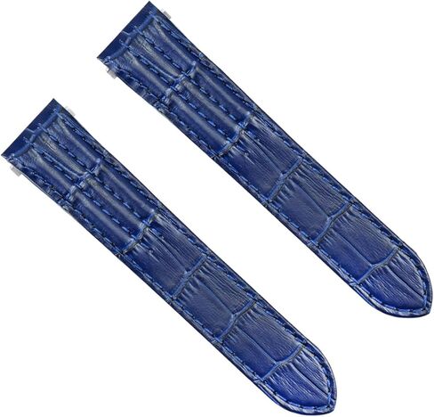 Ewatchparts 19MM LEATHER WATCH STRAP BAND COMPATIBLE WITH CARTIER ROADSTER 2510 2524 3312 RELEASE BLUE in Saudi Arabia