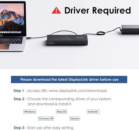 محطة إرساء USB3.1 Gen1 لأجهزة الكمبيوتر المحمول والكمبيوتر، محطة إرساء الكمبيوتر الشخصي، شاشة مزدوجة لشاشات متعددة فائقة الدقة، 2X 4K HDMI، 2X منافذ عرض، 2X منافذ USB-C، جيجابت إيثرنت، نظام التشغيل Windows أو Mac OS in Kuwait