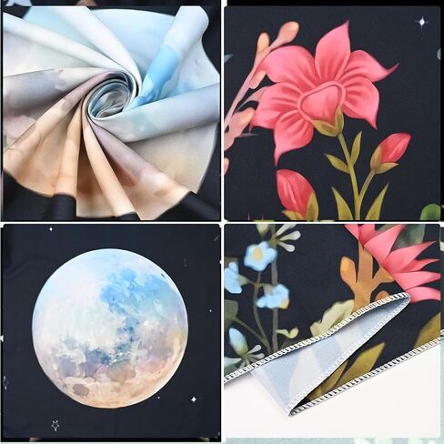 Generic Moonlit Garden Tapestry - أخضر، أسود زهري - 59.1 بوصة × 51.2 بوصة - غرفة النوم، غرفة المعيشة، المكتب in Saudi Arabia
