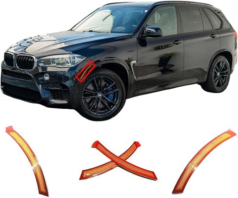 Side Marker Reflector for 14-19 BMW X5 F15 X5 M F85 Fit 35dX 35i 35iX 50iX 40eX X5M SAV 2014 2015 2016 2017 2018 2019 Front Bumper Left in Saudi Arabia