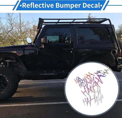 Generic Reflective Bumper Decal Colorful Laser Square Hahaha Reflective Car Sticker Personalized Decoration in Saudi Arabia