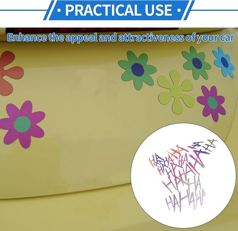 Generic Reflective Bumper Decal Colorful Laser Square Hahaha Reflective Car Sticker Personalized Decoration in Saudi Arabia