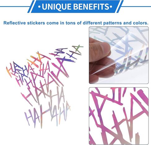 Generic Reflective Bumper Decal Colorful Laser Square Hahaha Reflective Car Sticker Personalized Decoration in Saudi Arabia