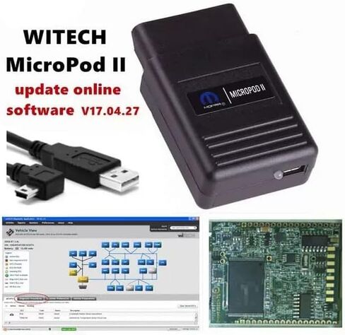 MicroPOD II V17.04.27 Professional Diagnostic & Programming Scanner Tool for Chrysler Dodge Jeep Fiat Up to 2016 with DRBIII, Multi-Language & Offline OBD2 Support in Saudi Arabia