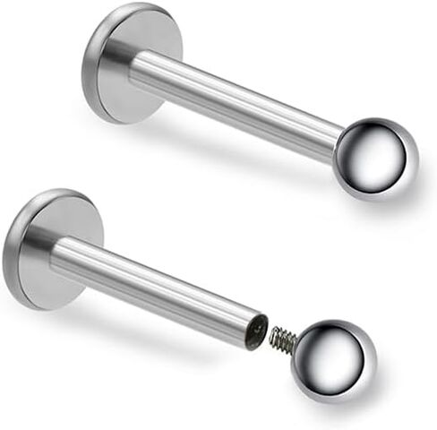 2pcs G23 Titanium 16G Internally Threaded Back Nose Stud Ring Monroe Labret Lip Rings Helix Nail Cartilage Tragus Earring Piercing Jewelry in Saudi Arabia