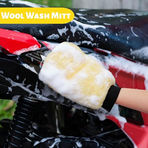 Set of 6 Motorcycle Cleaning Brush Kit, Motorcycle Detailing Wash Kit, Include Easy Reach Brush, Chain, Stiff Tire, Detailing Brush, Wool Wash Mitt, Microfiber Towel for Motorcycle, Bicycle in Saudi Arabia