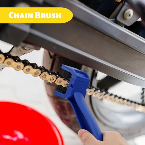 Set of 6 Motorcycle Cleaning Brush Kit, Motorcycle Detailing Wash Kit, Include Easy Reach Brush, Chain, Stiff Tire, Detailing Brush, Wool Wash Mitt, Microfiber Towel for Motorcycle, Bicycle in Saudi Arabia
