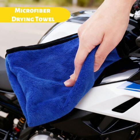 Set of 6 Motorcycle Cleaning Brush Kit, Motorcycle Detailing Wash Kit, Include Easy Reach Brush, Chain, Stiff Tire, Detailing Brush, Wool Wash Mitt, Microfiber Towel for Motorcycle, Bicycle in Saudi Arabia