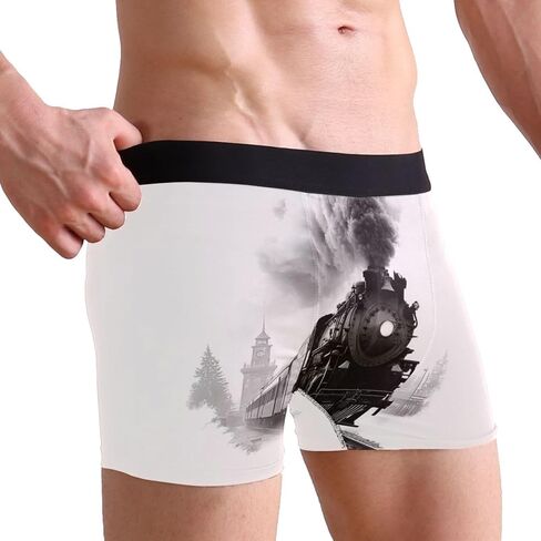 ملابس داخلية بوكسر للرجال، ملابس داخلية قابلة للتمدد، حقيبة مدمجة ثلاثية الأبعاد، حزام خصر مرن بدون ذبابة ومضادة للتهيج in Kuwait