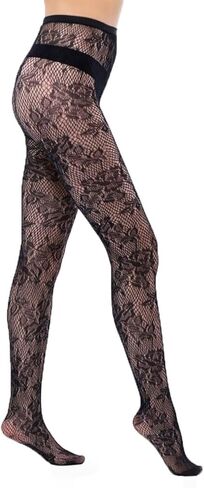 2 Pairs High Waist Allover Flower Fishnet Tights – Sheer Thigh High Suspender Stockings for Women in Saudi Arabia