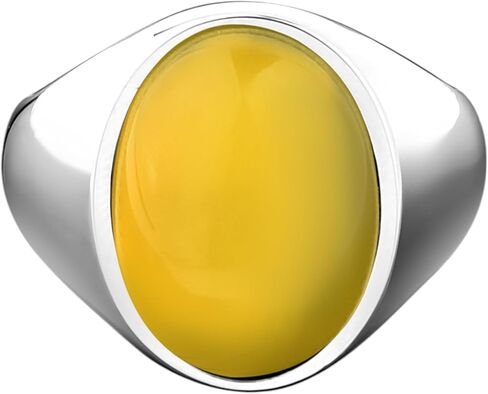 BySilverStone - Promise Ring with Oval Carnelian for Men, Carnelian Gemstone Minimalist Ring for Boyfriend, Male Statement Rings in 925 Sterling Silver in Kuwait