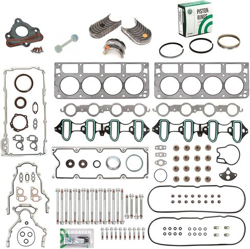 Evergreen SA-3129802503-3 Full Gasket Set Bearings Rings Compatible With/For 99-01 Chevrolet GM 4.8L 5.3 LS1 V8 OHV in Saudi Arabia
