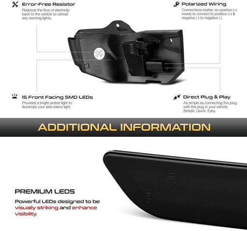 VIPMOTOZ LED Strip Side Mirror Light Turn Signal Indicator Lamp Replacement For 2019-2023 Toyota Corolla Hatchback & 20-22 Corolla Sedan, Black Housing Smoke Lens, 2-Piece Driver & Passenger Side Set in Saudi Arabia
