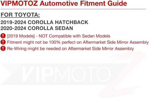 VIPMOTOZ LED Strip Side Mirror Light Turn Signal Indicator Lamp Replacement For 2019-2023 Toyota Corolla Hatchback & 20-22 Corolla Sedan, Black Housing Smoke Lens, 2-Piece Driver & Passenger Side Set in Saudi Arabia