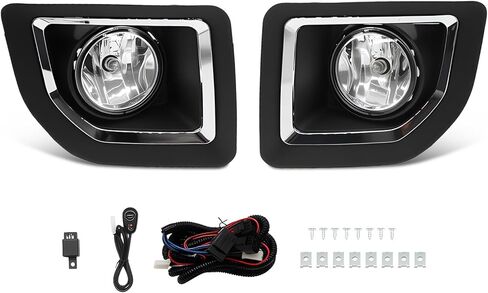 Pair Front Fog Light Assembly Compatible with 2015-2019 Sierra 2500HD 3500HD Fog Lamp Clear Lens Left and Right Side in Saudi Arabia