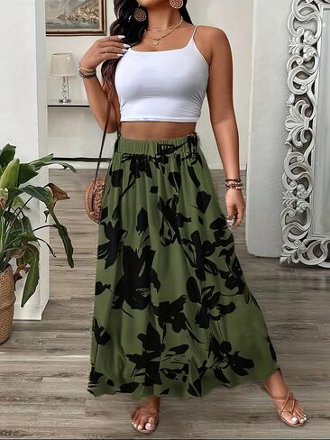 Green and Fashionable Women's Skirt, Long Style, Suitable for Winter wear in Saudi Arabia