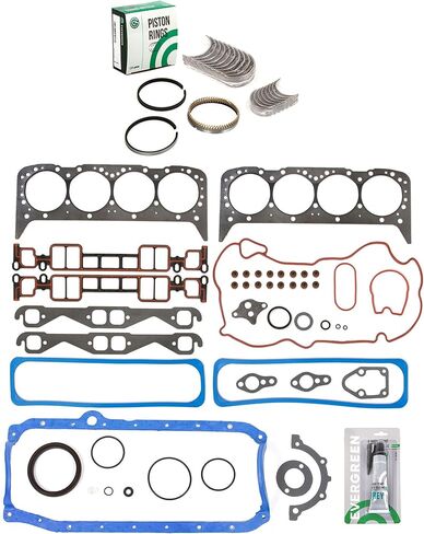 Evergreen SA-3129802466-5 Full Gasket Set Bearings Rings Compatible With/For 96-02 Chevrolet GMC Cadillac 5.7L OHV VIN R in Saudi Arabia
