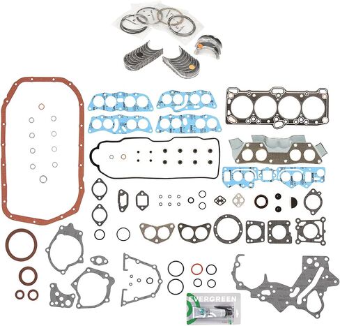 Evergreen SA-5494199844-5 Full Gasket Set Bearings Rings Compatible With/For 90-92 Dodge Eagle Mitsubishi 2.4L SOHC 4G64 in Saudi Arabia