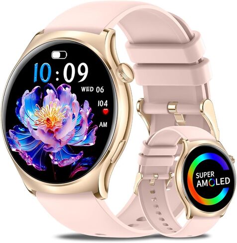Smart Watch for Women（Make/Answer Calls)1.43"AMOLED Screen IP68 Waterproof AI Voice Assistant Fitness Activity Tracker Heart Rate Sleep Monitor Smartwatch for Android Phones iPhone, Step Tracker. in Saudi Arabia