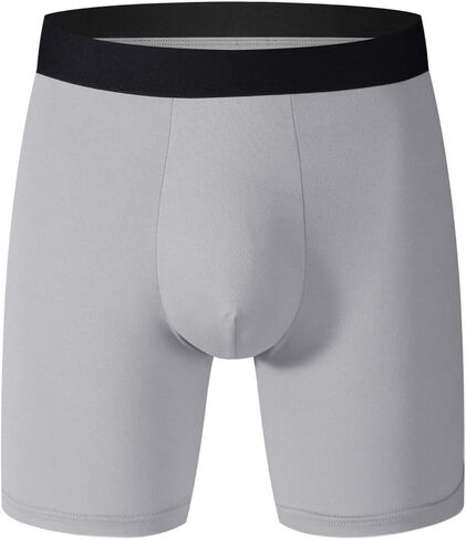 Mens Underwear with Ball Pouch Anti Chafing Underwear Men Sport Performance Long Leg Boxer Briefs in Saudi Arabia
