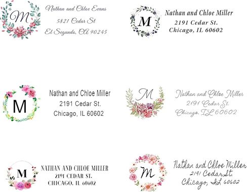 120 Count Personalized Floral Return Address Labels-Mailing Labels for Envelopes, Self Adhesive Flat Sheet Rectangle Personalized Name Stickers (1), 2.62 inch X 1 inch in Saudi Arabia