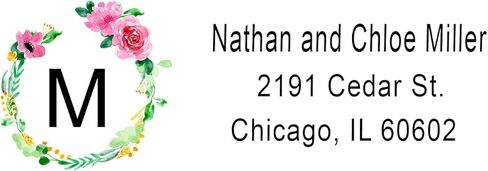 120 Count Personalized Floral Return Address Labels-Mailing Labels for Envelopes, Self Adhesive Flat Sheet Rectangle Personalized Name Stickers (1), 2.62 inch X 1 inch in Saudi Arabia