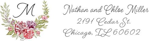 120 Count Personalized Floral Return Address Labels-Mailing Labels for Envelopes, Self Adhesive Flat Sheet Rectangle Personalized Name Stickers (1), 2.62 inch X 1 inch in Saudi Arabia