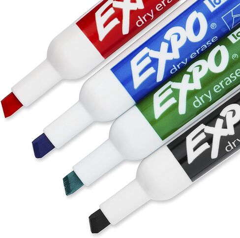 أقلام مسح جافة منخفضة الرائحة من EXPO، رأس مشطوف، ألوان متنوعة، 4 قطع in Saudi Arabia