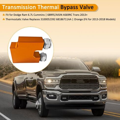 استبدال صمام الالتفافية الحراري لـ 6.7L Cummins 2013-2018 Ram 2500/3500، 68RFE AS69RC طقم تدفق مبرد ناقل الحركة، يستبدل 3100052392 68186711AA 68186711AB in Kuwait
