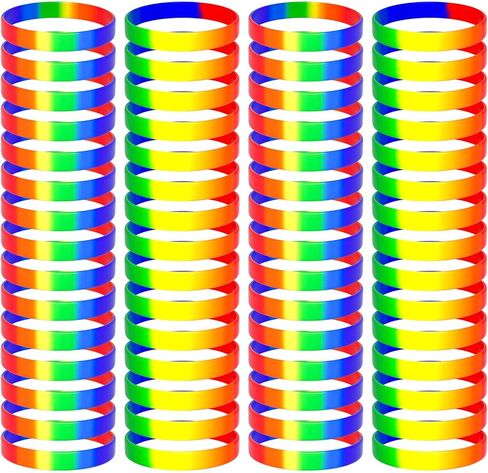 78pcs Gay Pride Wristbands Rainbow LGBT Lesbian Silicone Wristbands for Parades Festival in Saudi Arabia