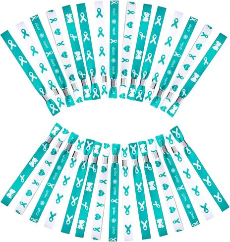 WANDIC Blue Ribbon Bracelets, 30 Pcs 5 Styles Colon Cancer Awareness Wristbands Adjustable Polyester Wrist Bands Wrist Strap for Public Event, 6.89 * 0.59in, Polyester, no Gemstone in Saudi Arabia