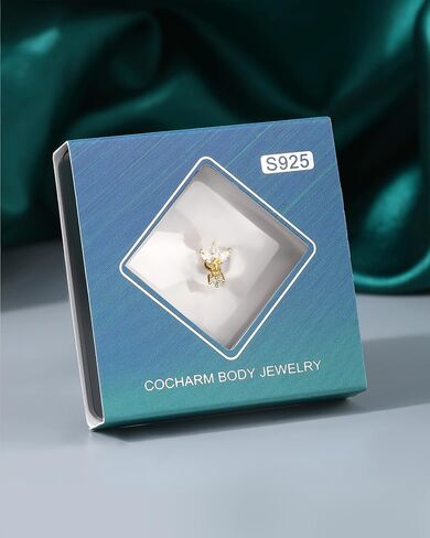 COCHARM 14K Gold Plated Helix Earrings 18g Dangle Cartilage Earrings 925 Sterling Silver Tragus Stud Forward Helix Conch Piercing Jewelry for Women Gold in Saudi Arabia