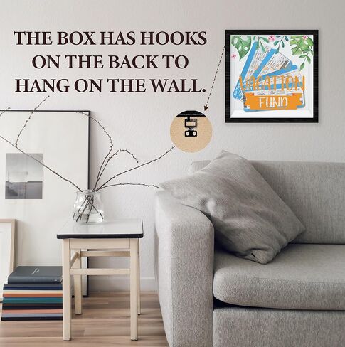 Shadow Box with Slots, Vacation Fund Boxes Frame 8x8 Inches Decorations for Home Office, Keep Sake Box for Memories, Travel Gifts for Travelers, Shadow Boxes Display Cases -04 in Saudi Arabia