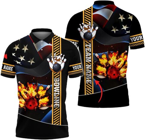 LOVELYPOD Personalized Bowling Shirts for Men, Bowling Jersey, Men Bowling Shirts, 3D Polo Shirts, Gift for Bowling Lover 8 in Saudi Arabia