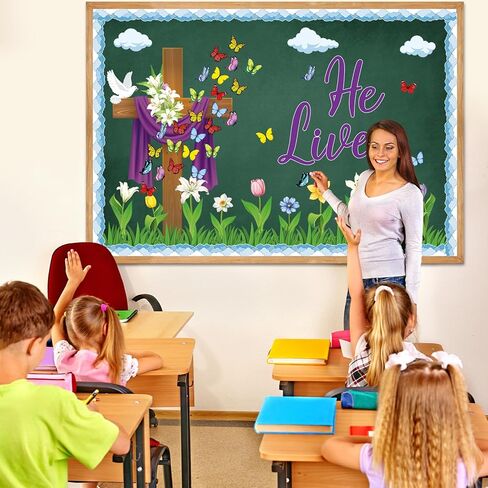 ديكورات لوحة إعلانات عيد الفصح، مجموعة لوحة إعلانات دينية مسيحية، فتحات متقاطعة لمدرسة الربيع، الأحد، باب جدار الكنيسة المنزلي (مسيحي) in Saudi Arabia