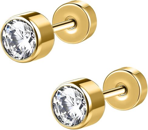 Aoedej G23 أقراط التيتانيوم هيبوالرجينيك مسطحة الظهر أقراط التيتانيوم المسمار الخلفي الغضروف القرط ترصيع للنساء الرجال اللولب الزنمة محارة الحلزون ثقب المجوهرات in Kuwait