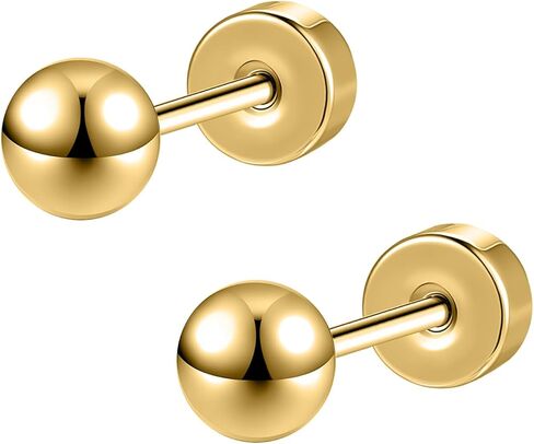 Aoedej G23 أقراط التيتانيوم هيبوالرجينيك مسطحة الظهر أقراط التيتانيوم المسمار الخلفي الغضروف القرط ترصيع للنساء الرجال اللولب الزنمة محارة الحلزون ثقب المجوهرات in Kuwait