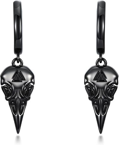 SIMONLY Black Sword/Cross Earrings 925 Sterling Silver Hoop Pendant Earrings Cross Jewelry Gift for Men Women Unisex in Saudi Arabia