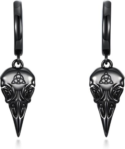 SIMONLY Black Sword/Cross Earrings 925 Sterling Silver Hoop Pendant Earrings Cross Jewelry Gift for Men Women Unisex in Saudi Arabia