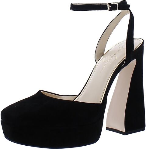 Jessica Simpson Women's Deirae Platform Ankle Strap Pump, Black, 6.5 in Saudi Arabia