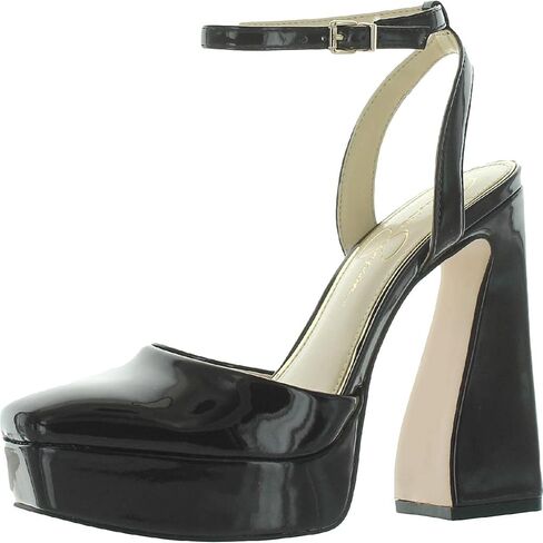 Jessica Simpson Women's Deirae Platform Ankle Strap Pump, Black, 6.5 in Saudi Arabia