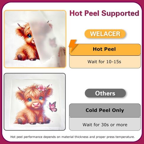 لفة فيلم نقل DTF، مقاس 13 بوصة × 328 قدمًا - لمسة نهائية لامعة للنقل، فيلم PET مطلي على الوجهين، متوافق مع التقشير الساخن والبارد in Kuwait